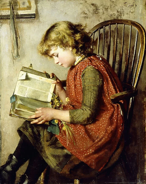 A Young Girl Reading, 1890 (oil on canvas)