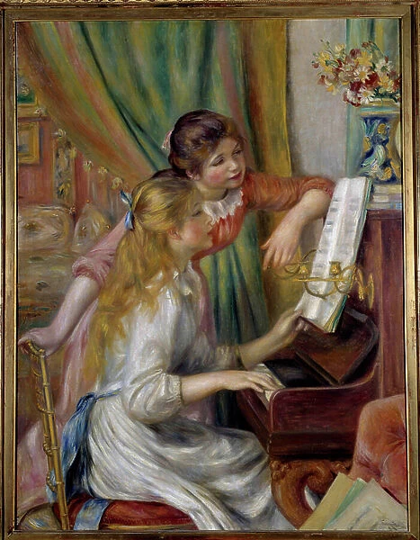 Young girls at the piano, 1892 (oil on canvas)