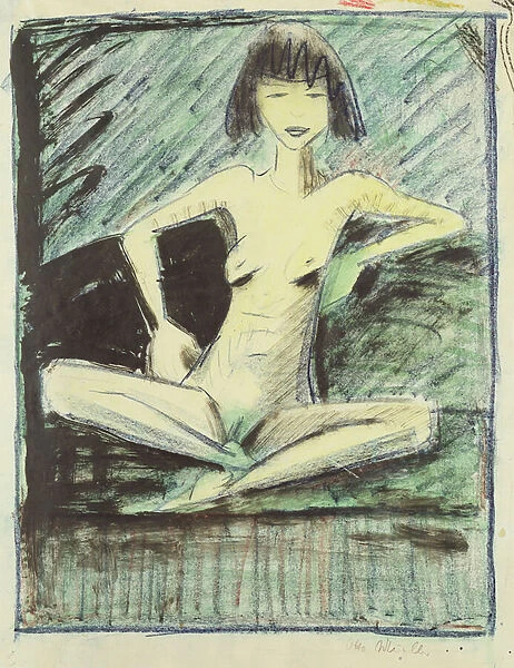Young Gypsy Girl, c. 1926 (chalk, pen & w  /  c on paper)