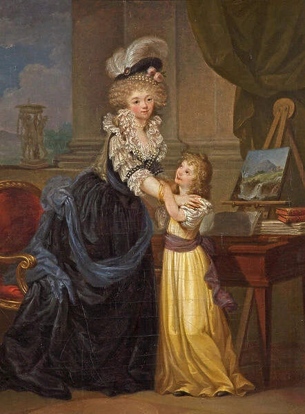 A Young Lady and a Little Girl, c. 1785 (oil on canvas)