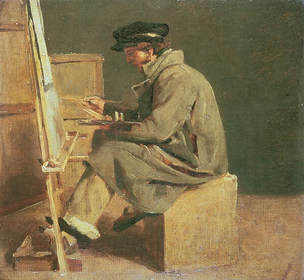 Young painter at his easel