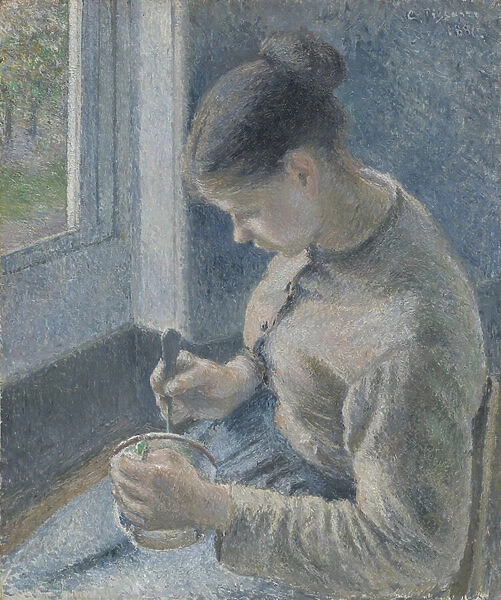 Young Peasant Having Her Coffee, 1881 (oil on canvas)