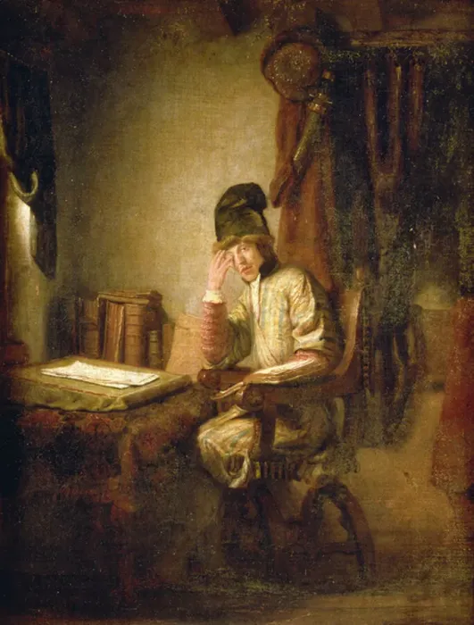 Framed Print : A Young Philosopher in His Study