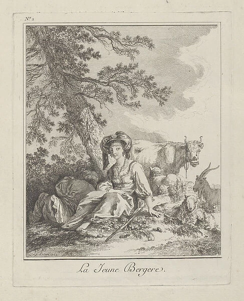 The Young Shepherdess, plate two from Divers Habillements des Peuples du Nord