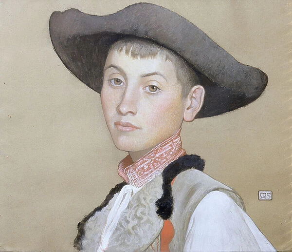 A Young Slovak (bodycolour on paper)
