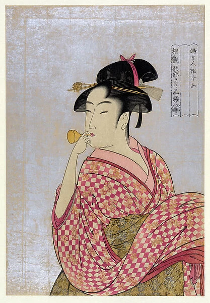Young Woman Blowing a Glass Pipe (poppin), from the series Ten Types in the Physiognomic