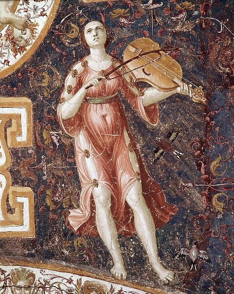 Young woman playing the violin (Fresco, 16th century)
