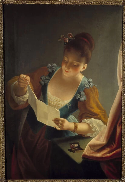 Young woman reading a letter by Jean Raoux (1677-1734) 18th century