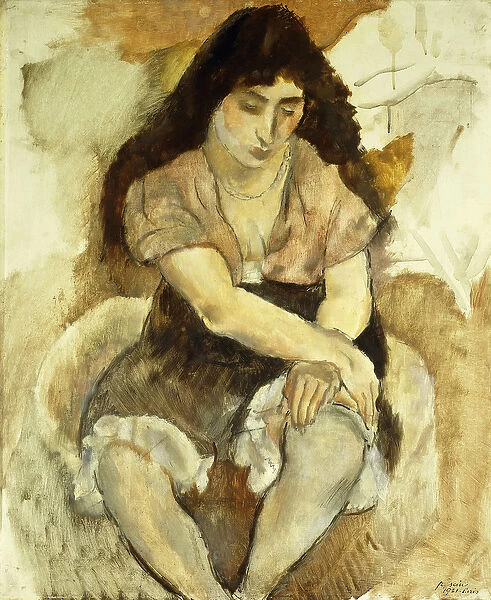 Young Woman Sitting; Jeune Fille Assise, 1921 (oil on board)