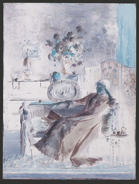 Young Woman sitting on a Sofa, 1887 (oil on panel)