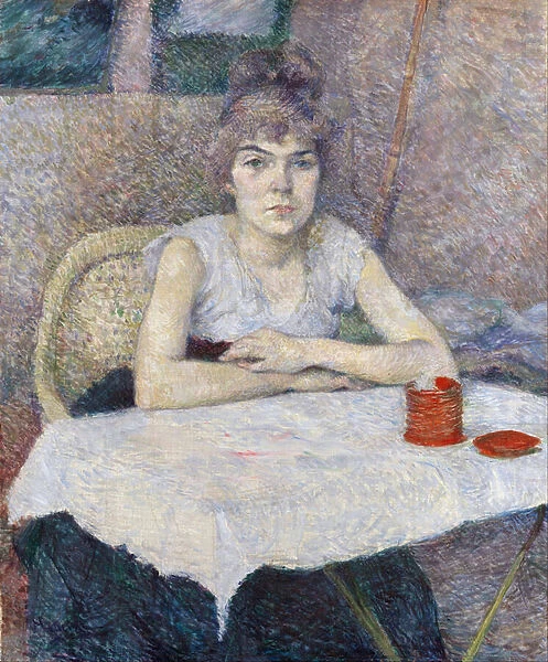 Young woman at a table, 1887 (oil on canvas)
