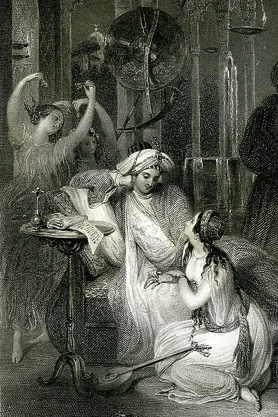 Young Women Entertaining a Sultan, c. 1850 (engraving)