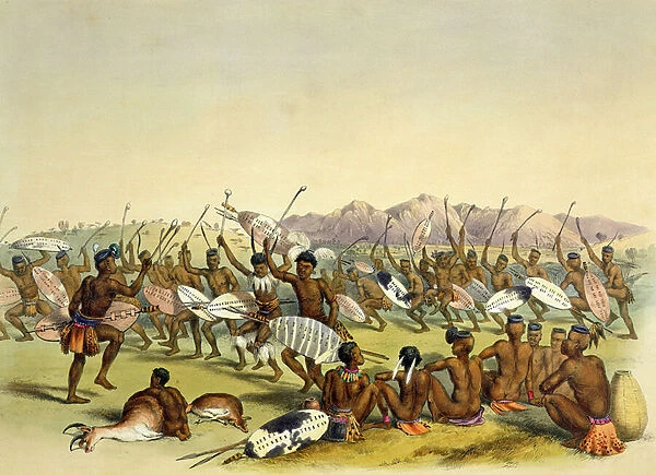 Zulu Hunting Dance near the Engooi Mountains, plate 14 from '