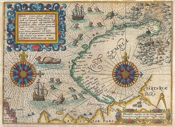 1601, De Bry and de Veer Map of Nova Zembla and the Northeast Passage, topography