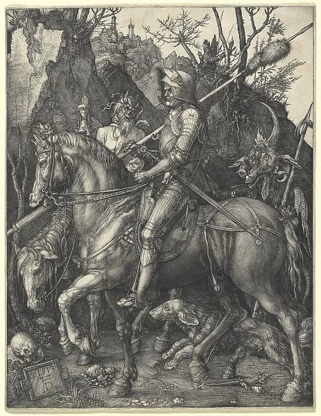 Albrecht DaOErer (German, 1471 - 1528), Knight, Death and Devil, 1513, engraving