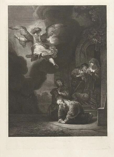 The angel leaves Tobias and his family, Johannes Pieter de Frey, Rembrandt Harmensz