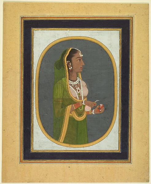 Court lady pouring wine 1760 India Mughal 18th century