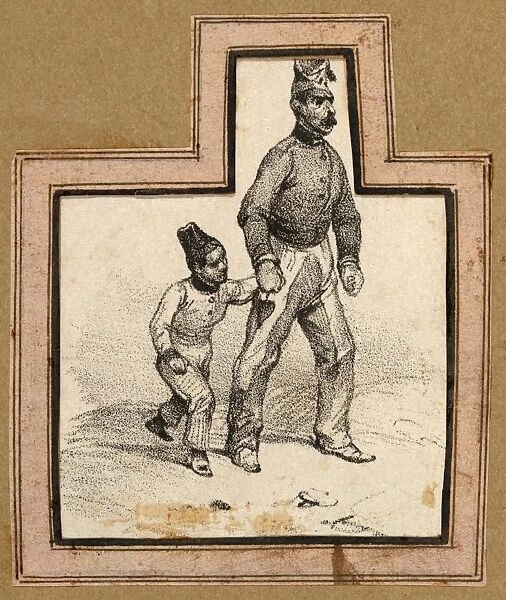 Drawings Prints, Print, Man, holding, hands, boy, Artist, Victor Adam, French, 1801-1866