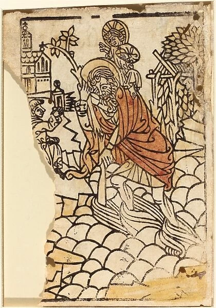 French 15th Century, Saint Christopher [recto], c