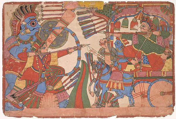 Illustration Mahabharata 1800 India Maharashtra