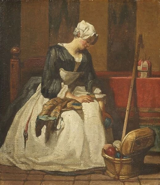 Jean-Baptiste-SimA Chardin Embroiderer Wallpaper Worker