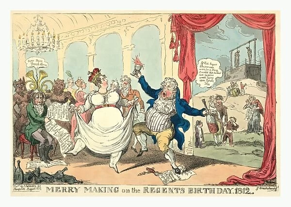 Merry making on the regents birth day, 1812, Cruikshank, George, 1792-1878, etcher
