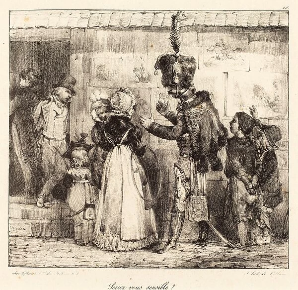 Nicolas-Toussaint Charlet (French, 1792 - 1845), Seriez vous sensible?, 1823, lithograph