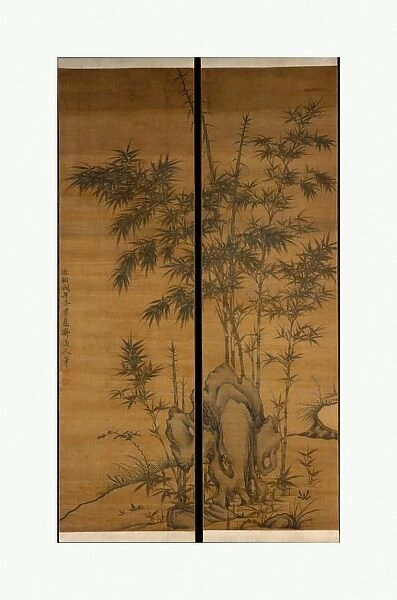 Õàâ µØÄÞíÄ þ½╣þƒ│Õ£¼ Õ░ìÞ╗© Bamboo rocks Yuan dynasty