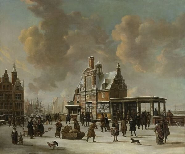 The Paalhuis and the New Bridge in Amsterdam The Netherlands in Winter, Jan Abrahamsz