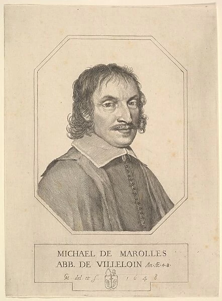 Portrait Michel de Marolles 1648 Engraving first state