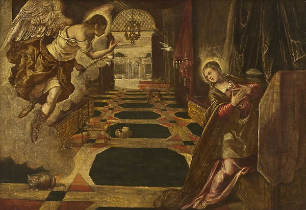 Workshop Tintoretto Annunciation Oil canvas