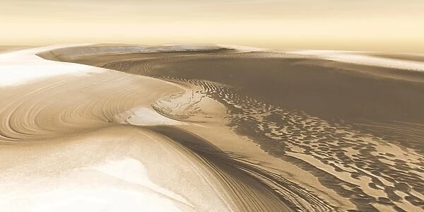 Chasma Boreale, a flat-floored valley on Mars north polar ice cap