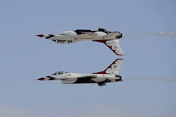 The U. S. Air Force Thunderbirds in calypso pass formation