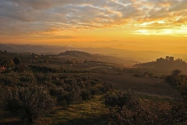 Sunset on the hills, Umbria