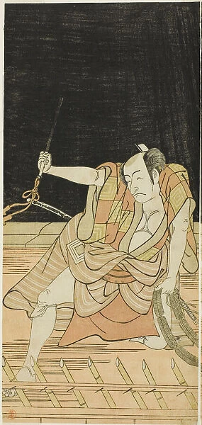 The Actor Ichikawa Danjuro V as Issun Tokubei in Act Eight of the Play Natsu Matsuri... c. 1779. Creator: Katsukawa Shunko
