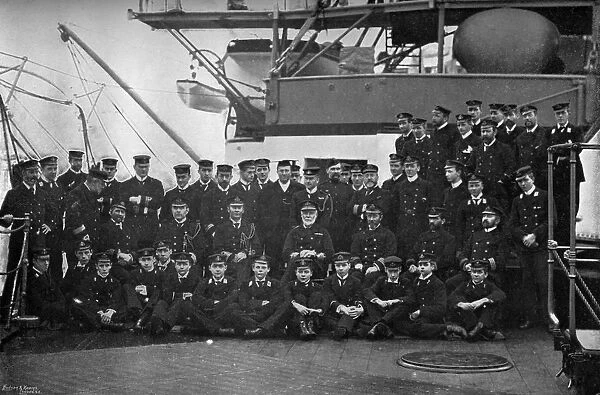 Admiral Lord Walter Kerr and his officers on the quarterdeck of his flagship, HMS Majestic, 1896. Artist: Gregory & Co