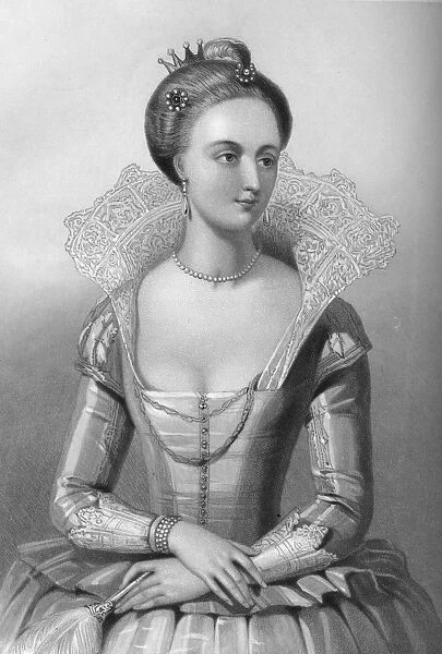 Anne of Denmark (1665-1714), queen consort of King James I, 1851. Artist: WH Mote