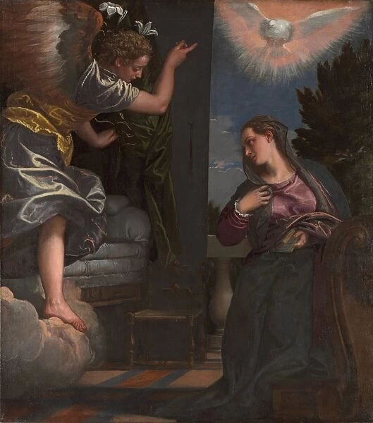The Annunciation, c. 1580. Creator: Paolo Veronese (Italian, 1528-1588); Workshop