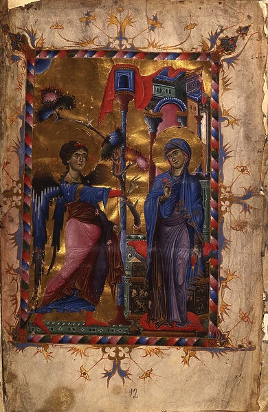 The Annunciation (Manuscript illumination from the Matenadaran Gospel), 1280s