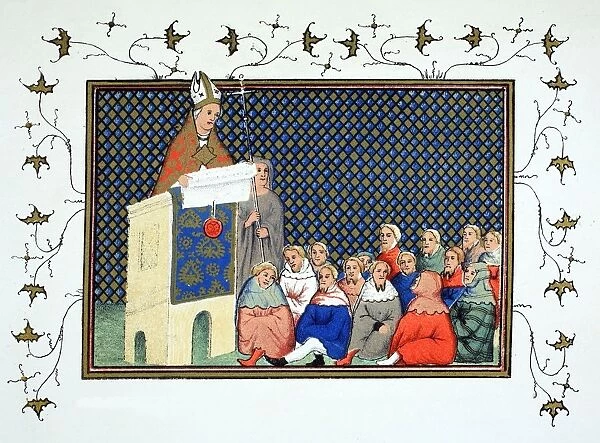 The Archbishop of Canterbury preaching to the English nobility against Richard II