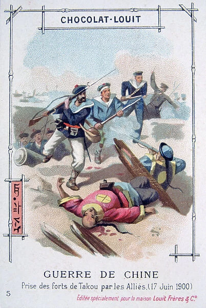 Attack on the forts of Taku by the Allies, Boxer Rebellion, China, 17 June 1900