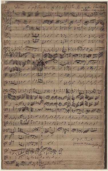 Autograph manuscript of the Cantata Es ist das Heil uns kommen her (BWV 9), 1731