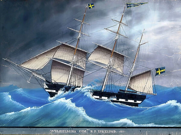 The barque Wilhelmina, c1844. Creator: Unknown