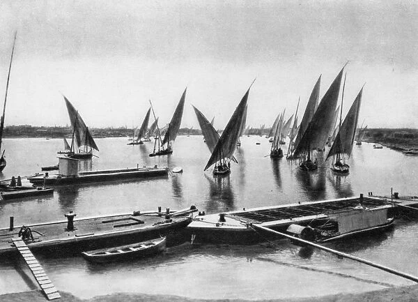 Boats on the Nile, Cairo, Egypt, c1920s