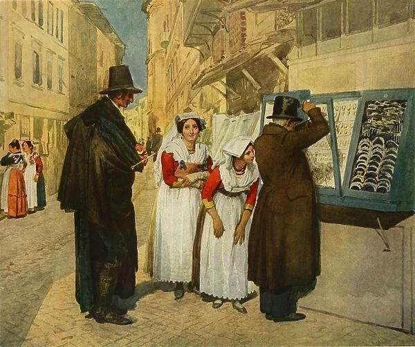 The Bridegroom Campagnuolo choosing Earrings for his Bride, 1838, (1965). Creator