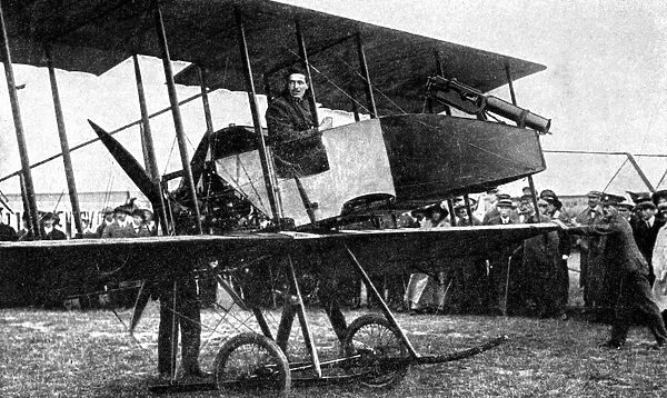 British aeroplane with quick-fire gun, First World War, 1914