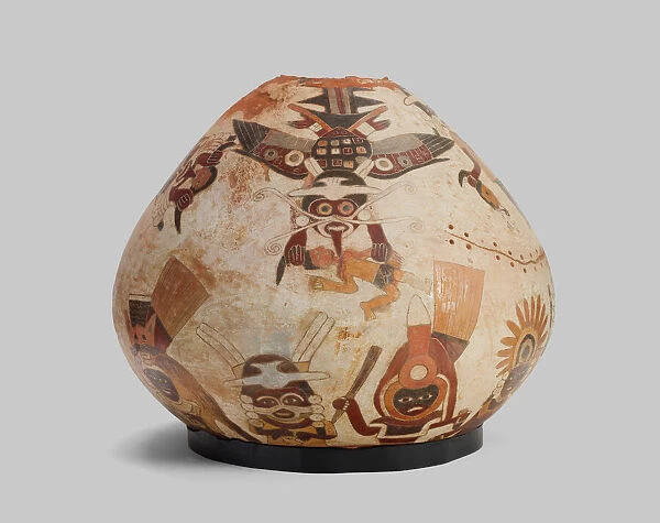 Container Depicting Warriors, Rulers, and Winged Beings with Trophy Heads, 180 B. C.  /  A. D