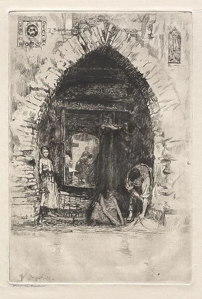 Etchings of Venice: Laundry, 1881. Creator: Otto H. Bacher (American, 1856-1909)