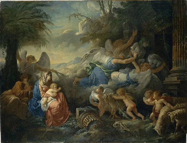 The Fall of the Idols and the Rest on the Flight into Egypt, ca 1775. Creator: Lagrenee