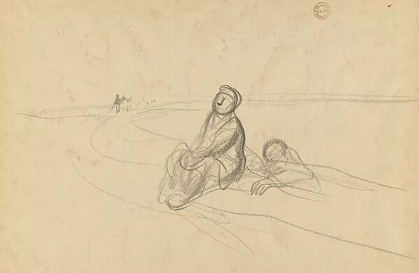Two Figures on a Road, c. 1919. Creator: Jean Louis Forain (French, 1852-1931)